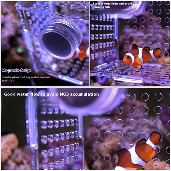 Generic Acrylic Fish Breeding Box, Magnetic Fish Isolation Box for Aquarium Hatchery Incubator Tank for Baby Fishes Shrimp Clownfish Guppy