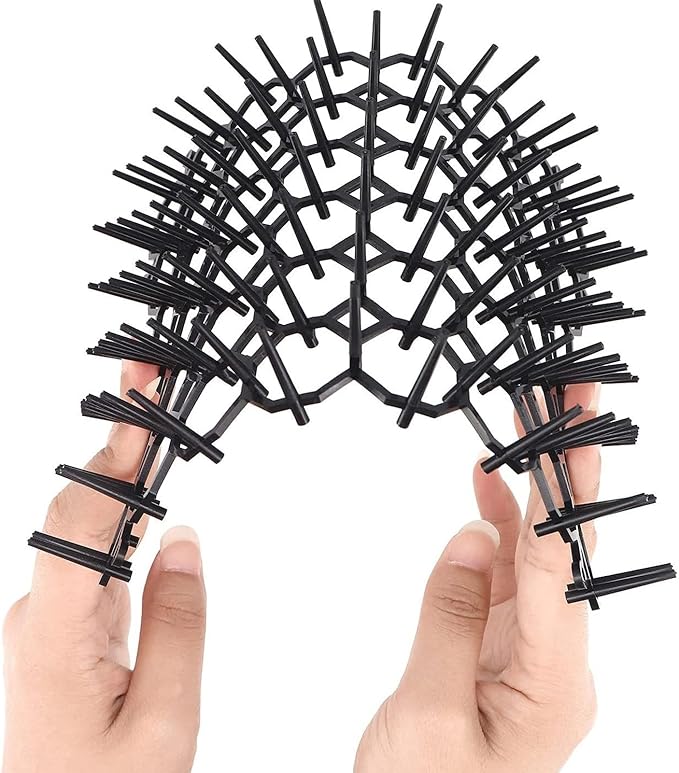 12Pcs Cat Deterrent Mat, Anti Cat Dog Network with Plastic Spikes, Indoor Outdoor Training Mat for Keeping Away Cats Dogs, Protecting Plants Furniture and Cars