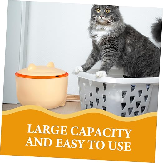 PRETYZOOM 1Set Capacity Cat Litter Disposal Bin with Bags Airtight Trash Can for Cat Waste and Reusable Design Stylish Cartoon Shape for Home