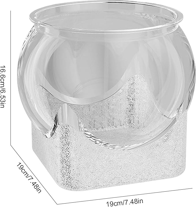 Round Clear Aquarium, Modern Compact Fish Tank, Hydroponic Planter Impact-Resistant for Home/Bedroom/Children's Room/Bathroom Desk/Workplace/Dorm