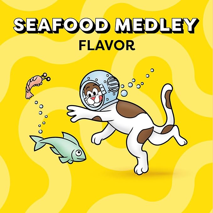 Temptations Cat Treats, Classic Crunchy and Soft Cat Treats, Seafood Medley Flavor, 6.3 oz. Pouch (Pack of 10)