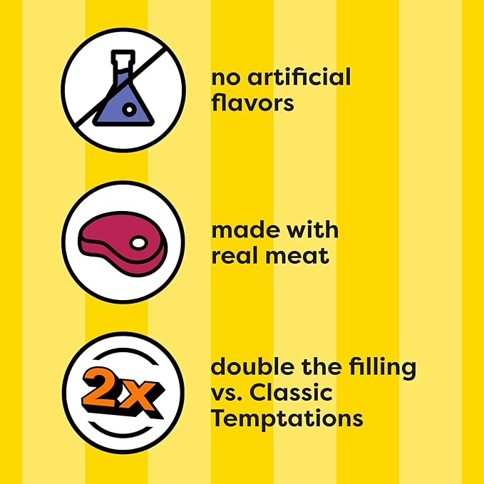 Temptations Tender Fills Crunchy and Soft Adult Cat Treats, Grilled Salmon Flavor, 4.6 oz. Pouch (Pack of 10)