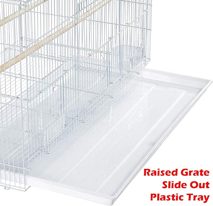 55" X-Large with Tight 3/8-Inch Bar Spacing Multiple Flight Bird Aviary Budgie Canary Finch Breeding Cage with Removable Rolling Stand