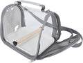 Portable Small Bird Travel Cage Carrier with Perch, Lightweight Handheld Bird Carrier Bag for Parakeets and Parrots, Grey Compact Pet Travel Cage for Outdoor Trips