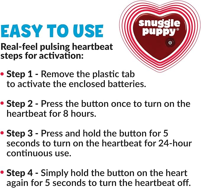 Snuggle Puppy Heartbeat Dog Toy for Puppies, Real-Feel Heartbeat, Calming Sleep Aid and Crate Training Comfort Toy with Heat Pack, Brown & White Beagle