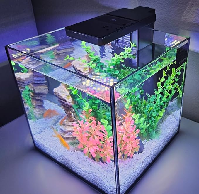 Level One Pets Duo 2 in 1 Submersible Aquarium Filter with LED Light (Up to 3 Gallons)