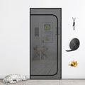 DOOREASY Cat Resistant Mesh Screen to Stop Cats Running Out, Thickened Easy Install Pet Screen Door with Zipper Closure for Doorways, Bedroom, Kitchen, Patio (Fits Doors Up to 30"x80")