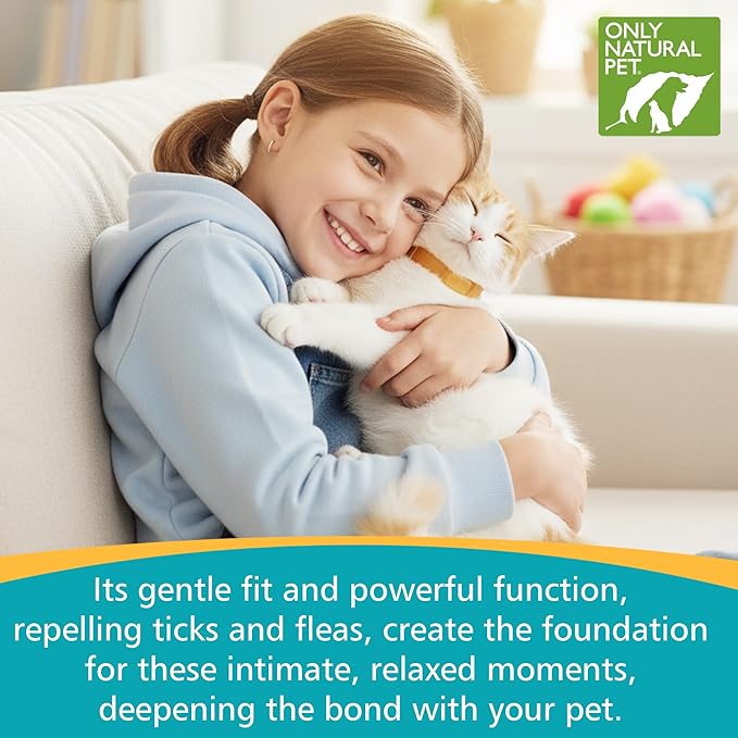 Only Natural Pet EasyDefense Flea & Tick Cat Collar - Feline Flea Collars Biting Insect Control - Pet Care That Protects up to 3 Months - for Cats (Single Collar)