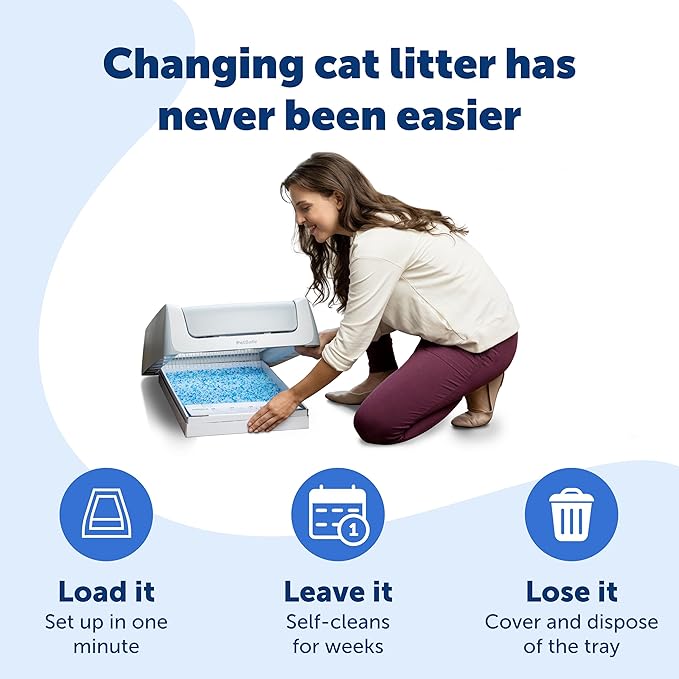 PetSafe ScoopFree Disposable Crystal Cat Litter Tray - Easy Cleaning Box - Refill Tray for Automatic Litter Box - Fragrance Free - 4.3 lb Bags - 3 Pack