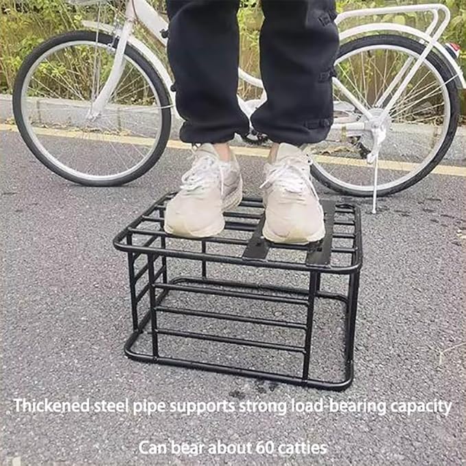 Bike Dog Carrier Rear Mount – Steel Pet Bicycle Basket with Padded Liner, Safety Tether & Strap Kit – Universal Rear Rack Dog Seat for Small Dogs/Cats