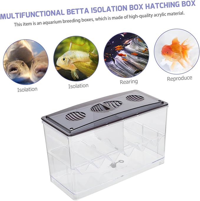 SUPVOX Fish Tank Breeding Box Aquarium Accessory Acrylic Isolation Box for Fish Fry Safe Easy Install