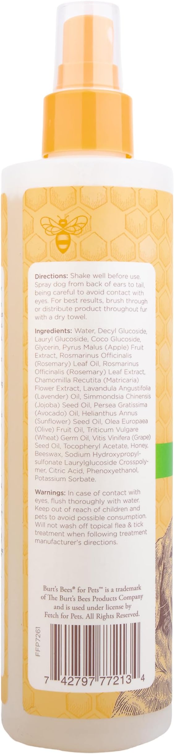 BURT'S BEES FOR PETS Naturally Derived Deodorizing Spray for Dogs - Best Dog Spray for Smelly Dogs - Made with Apple & Rosemary - Cruelty Free, Made in USA, 10 oz - 6 Pack