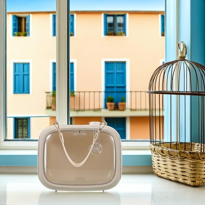Healifty Portable Parrot Travel Cage with Handle, Breathable Small Bird Outdoor Carrier Bag for Parakeets and Cockatiels, Lightweight Bird Travel Carrier for Vetting and Camping