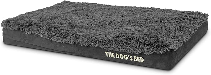 The Dog’s Bed Orthopedic Memory Foam Dog Bed Mattress, Fur Fabric, Grey Fur, Large, 6-Inch