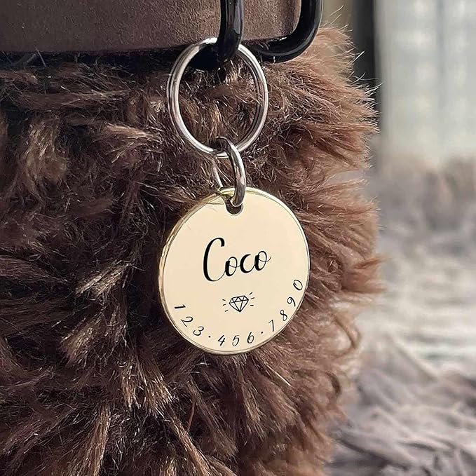 Cats Dogs ID Tags Personalized Lovely Symbols Pets Collar Name Accessories Simple Custom Engraved Products for Extra Small Four Legged Child Necklace Chain Anti-Lost Copper Brass Charm