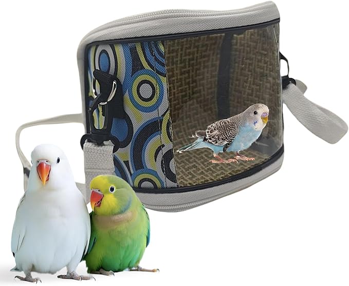 Lovebirds Carrying Bag - Clear Window Pouch, Parrot Travel Tote, Trainer Volunteer Gear, Animal Lover Accessory | Lightweight Lovebirds Carrying Bag with Transparent Window for Outdoor Short Trips