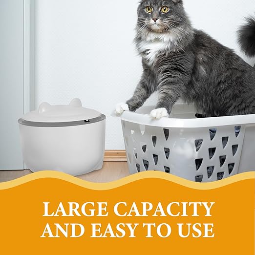Happyyami 1set Sealed Cat Litter Disposal Bin with Replacement Bags Odor-Controlled Pet Waste Container for Home Elegant Design for Maintaining Living Spaces