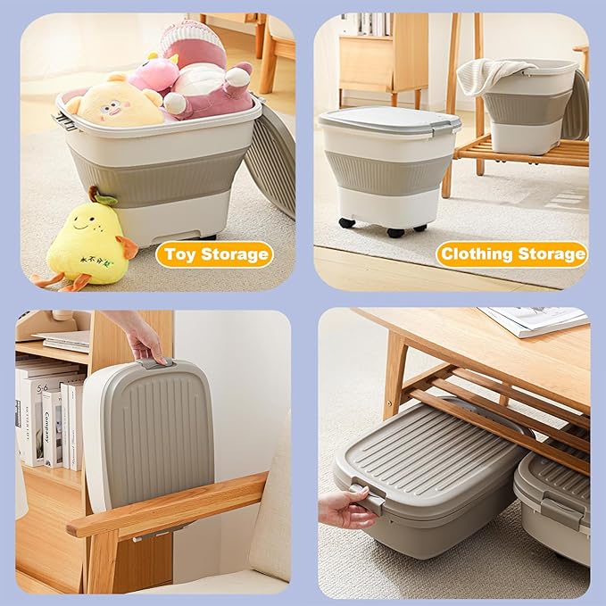 35 lbs Dog Food Storage Container,Collapsible Dog Food Container with Scoop,Pet Food Storage Containers to Keep Dry Food Fresh,Easy to Move