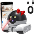 Pet Cameras Indoor with Phone App, 1080p Dual Lens, P 360°/T 90° Rotation Monitoring, 2-Way Talk, Night Vision, Motion Detection, Video Recording (WiFi, 128GB)
