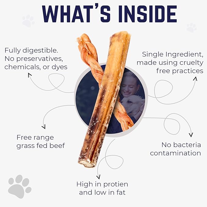 Devil Dog Pet Co. Bully Sticks – 6 Inch, 25 Pack, Standard Sized Dog Chews, 100% Natural, Single Ingredient, Free-Range Grass-Fed Beef – Long Lasting, Rawhide-Free Treats for Dogs