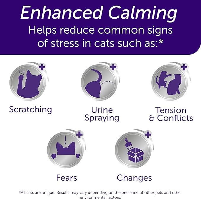 FELIWAY Aroma Diffuser, Optimum Cat, Enhanced Calming Pheromone, 48 mL | 30 Day | Starter Kit | Translucent | Pack of 2