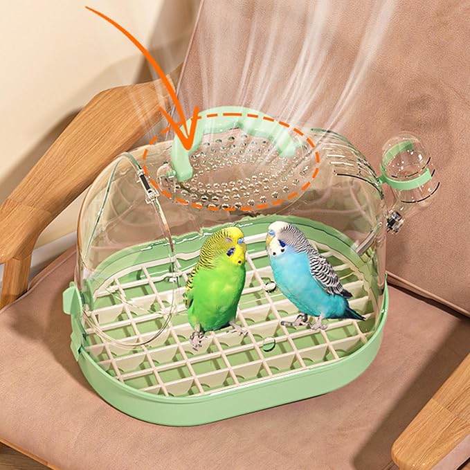 Portable Clear Bird Parrots Transport Cage Window Ventilated Carriers Bag Breathable Bird Travel Bag for Large Birds
