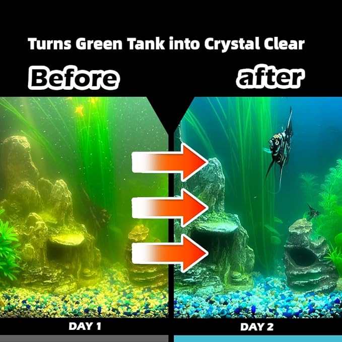 COOSPIDER Aquarium Filter 200GPH U-V Fish Tank Green Clean Machine for 20-100 Gal Tank, Submersible Pump Filter for Green Water, Internal Filtration System for Saltwater Freshwater Crystal Clear
