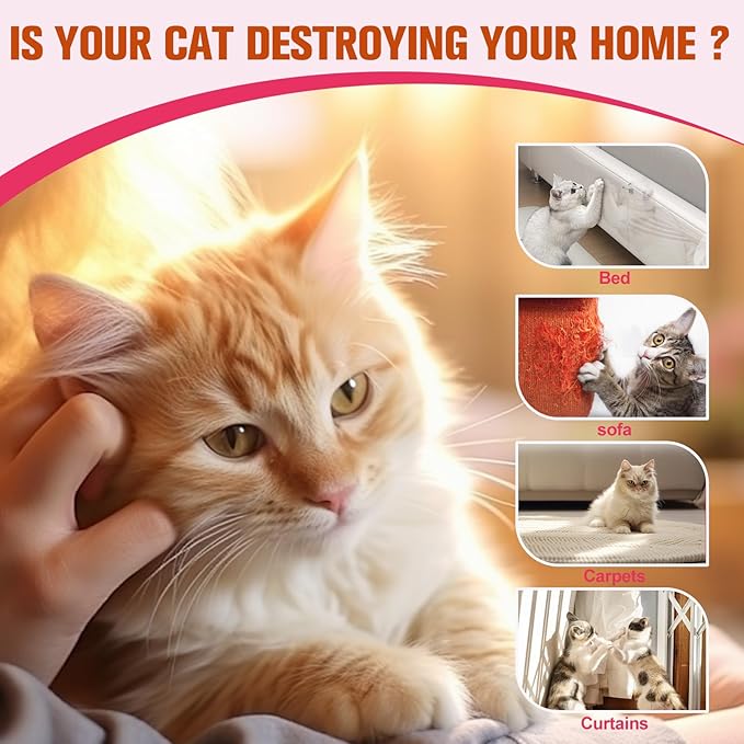 Indoor & Outdoor Natural Cat Deterrent Spray - 2 Pack, Scratch Prevention for Furniture, Sofa & Plants, Training Aid to Stop Scratching & Marking for Cats & Kittens