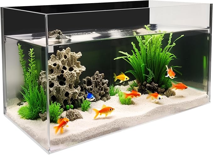 FixtureDisplays® 16.1 X 7.9 X 8.3" 5 Gallon Premium Clear Acrylic Fish Tank 22192-NF