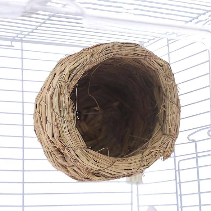 Two-Tier Bird Cage, 30 Inch Pigeons Parrot Birdcage with Safe Rotary Door Lock, White Parakeet Cage for Small to Medium Birds, Easy Access Double Doors. (F)