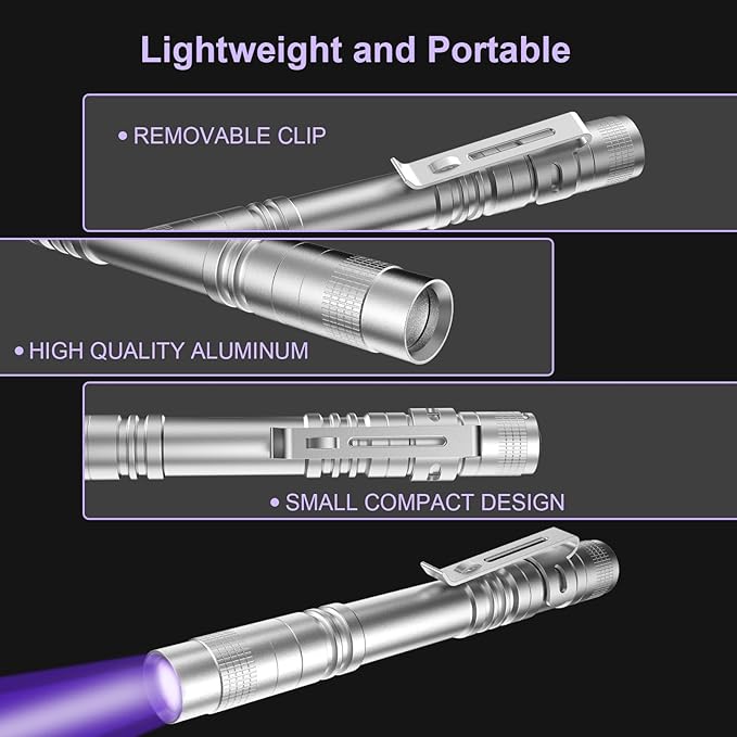 COSOOS UV Flashlight Black Light, Mini Pen Light with 395nm Ultraviolet Blacklight, Waterproof Pet Urine Detector Light for Dog/Cat, Dry Stains, Resin Curing, Bed Bug