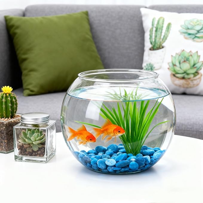 Fish Bowl - Clear Shatter-Resistant Aquarium Container for Stylish Display, Sturdy Acrylic Material with Wide Opening, Decorative Bowl for Table Centerpiece Party Decorations Home Event or Indoor Use
