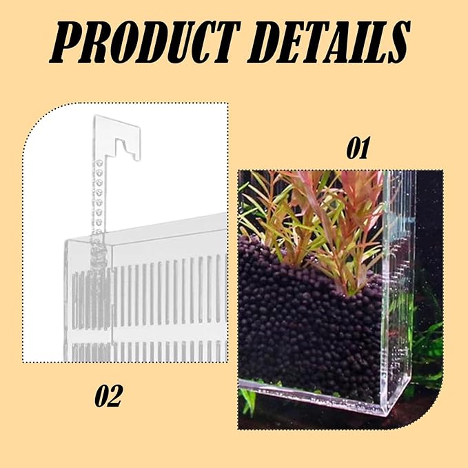 Fish Hatchery Adjustable Aquarium Breeding Box Multi Purpose Acrylic Tank Transparent Hanging Type Design Suitable for Fry Nursery, 18x10x5cm