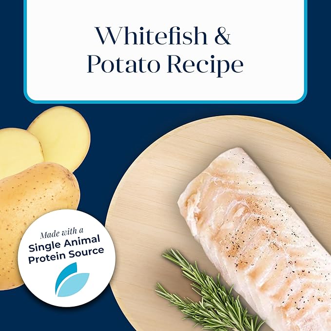 Blue Buffalo Basics Grain-Free Dry Cat Food, Skin & Stomach Care, Limited Ingredient Diet for Indoor Cats, Whitefish & Potato Recipe, 5-lb. Bag
