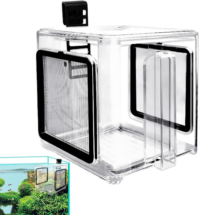 Aquarium Nursery Cage, Water Tank Breeding Container, Fish Separation Tray, Hatchery Incubator Accessory, Shrimp and Guppy Grow Box, Saltwater Isolation Basket for Small Fish and Crustaceans