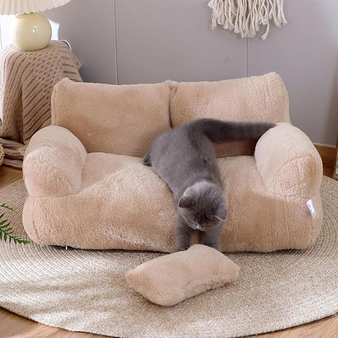 Cat Sofa Bed Pets Cute Couch,Medium Dog, Large Cat Sofa Pet Bed cat Supplies for Indoor (Pink, Large)