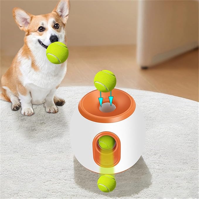 Automatic Ball Launcher for Dogs, Large Silent Dog Ball Thrower with Remote Control, 3 Adjustable Throwing Distances, Rechargeable, Durable, Indoor/Outdoor Use (Grey)