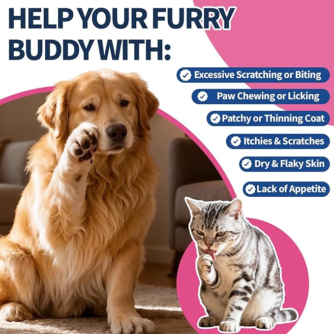 Flea & Tick Prevention for Dog and Cat, 500 Crunchy & Creamy Flea Chews+ Flea & Tick Support Drops - Skin & Coat Support - Fleas & Tick Supplement for Dogs Cats Kittens