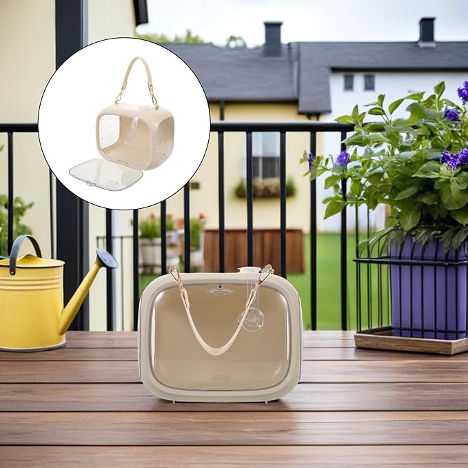 Healifty Portable Parrot Travel Cage with Handle, Breathable Small Bird Outdoor Carrier Bag for Parakeets and Cockatiels, Lightweight Bird Travel Carrier for Vetting and Camping