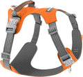 No Pull Dog Harness – Adjustable Reflective Nylon Vest for Small Medium Large Dogs, Escape Proof Training Harness with Leather Control Handle, Lightweight Aluminum Hardware (Orange, XL)