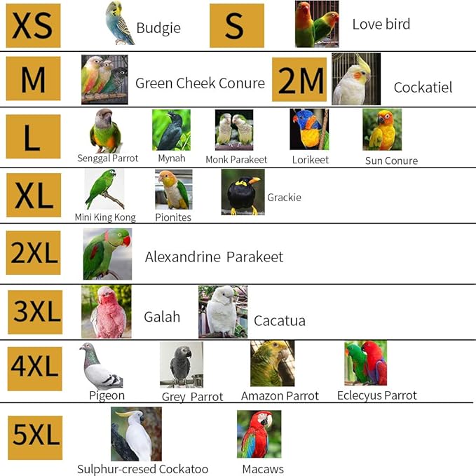 Bird Clothes Parrot Diapers Bird Flight Suits, Reusable Waterproof Diapers pet Bird Supplies (Without Rope, L)