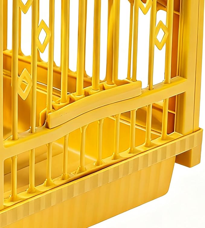 Parrot Travel Cage - Lightweight Small Bird Carrier, Includes Standing Perch, Secure Conure Transport Box, Easy-Clean Indoor Home Crate, Short-Term Vet Visit Unit | for Cockatiel Finch Lovebird