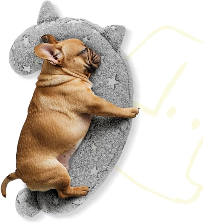 Dog Calming Pillow, Glow in The Dark Dog Put Head on, Soft Question Mark Pillows for Dogs, Kids, Adults, Washable Dog Bed Pillow, Cozy Dog Body Pillow Gifts (M Glow Gray)
