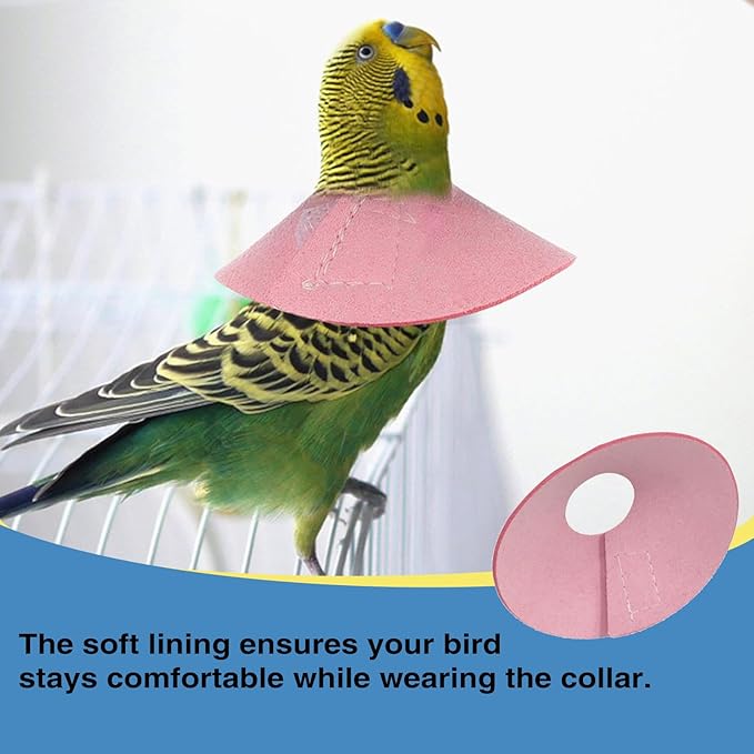 4Pack Bird Cone Collar, Anti-Grab Feather Plucking Wound Healing Safety Elizabethan Collar, Protective Recovery Cones for Budgerigar Cockatiel Lovebirds Cockatoo Parrots (S)