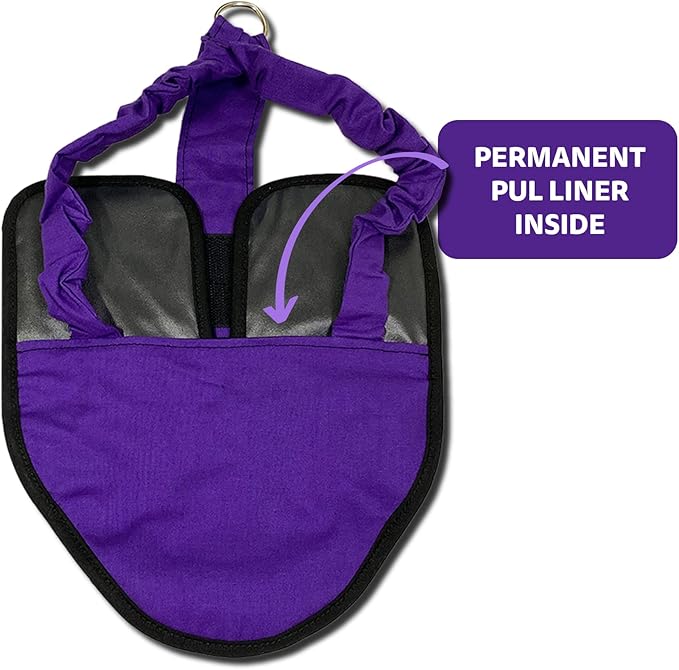 Hen Holster Bird Diaper, Wrap Around - for Hens, Roosters, Ducks, Geese, Leak-Proof Design, Comfortable Fleece Strap Bird Harness with Sewn-in Liner, Secure Hook and Loop Closure - S/M, Purple