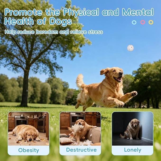 Ball Launcher for Dogs: 3 Adjustable Distance 40-80FT,with 8 2.5" ETPU Balls,Remote Control Interactive Dog Toy,Automatic Ball Throwing Machine for Medium/Large Dogs
