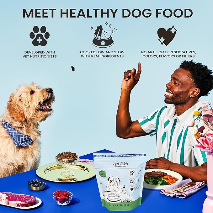 The Pets Table Beef & Berries Grain-Free Air Dried Dog Food, 3lbs / 48 oz Bag