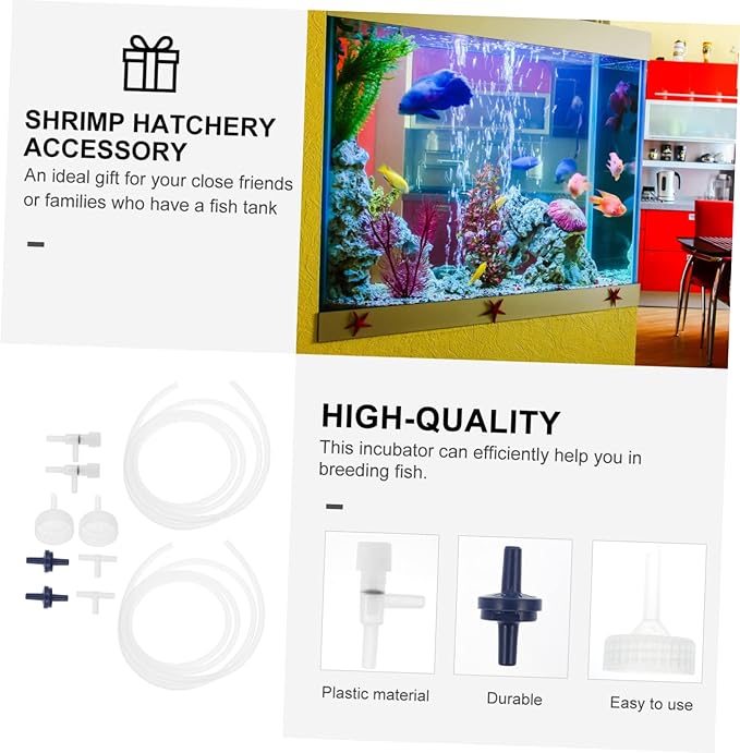 2 Sets Shrimp Hatching Bottle Kit DIY Aquarium Hatchery Tool with Transparent Caps and Connectors for Brine Shrimp Artemia Eggs Incubation in Soda Bottles