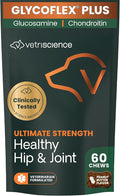 VetriScience GlycoFlex Ultimate Strength Healthy Chews– Dog Hip and Joint Supplement with Glucosamine, MSM for Dogs & Green Lipped Mussel for Dogs, Peanut Butter, 60Count - New Look