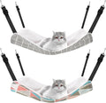 Jetec 2 Pack Cat Hammock for Cage, Catio Accessories Reversible Soft Cats Bed with Adjustable Straps and Hooks Double-Sided Linen and Fleece Hanging Hammock for Cats, Kitten(Geometry Pattern,M)